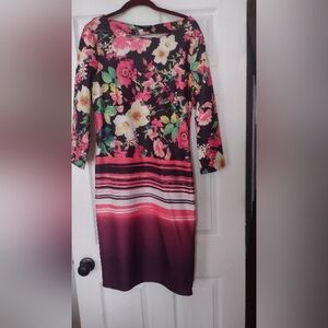 Floral Black and Pink Dress